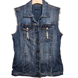 Kut From The Kloth Medium Wash Button Down Denim Vest with Pockets, EUC, szSmall